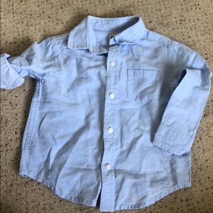 Janie & Jack Linen Blend Blue Shirt
